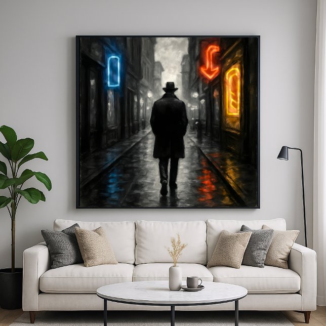 Lone Neon Walker - Film Noir Pastel Style Poster (Von Creator hochgeladen)