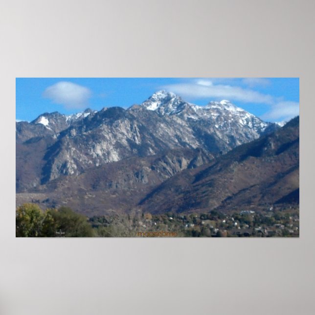 Lone Peak Mountain Utah 2012 22x12 Druck Poster (Vorne)