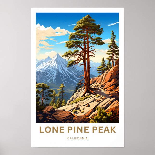 Lone Pine Peak California Travel Print Poster (Vorne)