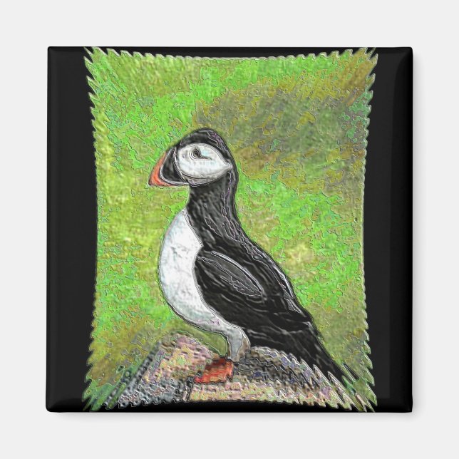 LONE PUFFIN - erweiterter Versionsmagnet Magnet (Vorne)