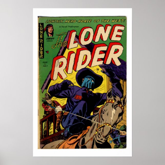 Lone Rider Vintag Comic Buchdecker Poster (Vorne)