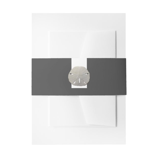 Lone Sand Dollar - Charcoal Gray - Beach Wedding Einladungsbanderole (Vorderseite Beispiel)
