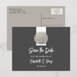 Lone Sand Dollar - Holzkohle Grau - Save the Date Ankündigungspostkarte