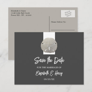 Lone Sand Dollar - Holzkohle Grau - Save the Date Ankündigungspostkarte