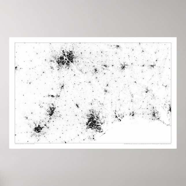 Lone Star Cities Census Dotmap Poster (Vorne)