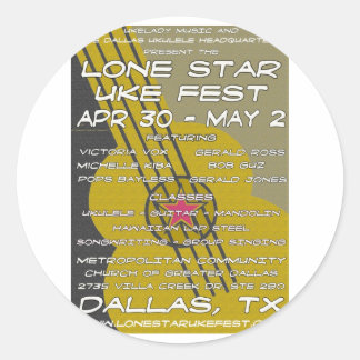 Lone Star Uke Fest Poster Art Runder Aufkleber