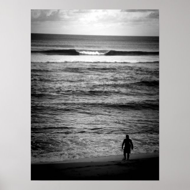 Lone Surfer B&W Poster (Vorne)