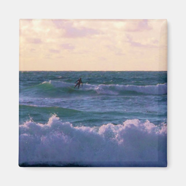 Lone Surfer im Fistral Beach Newquay Cornwall Vere Magnet (Vorne)