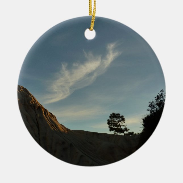 Lone Torrey Pine California Sunset Landschaft Keramikornament (Vorne)