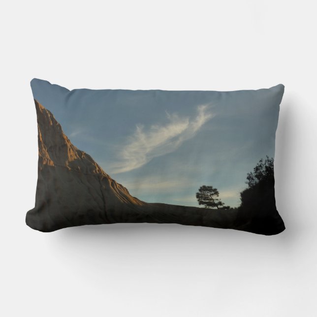 Lone Torrey Pine California Sunset Landschaft Lendenkissen (Vorderseite)