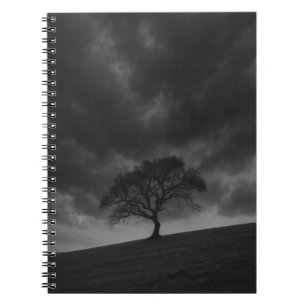 Lone Tree Stormy Sky Notebook Notizblock
