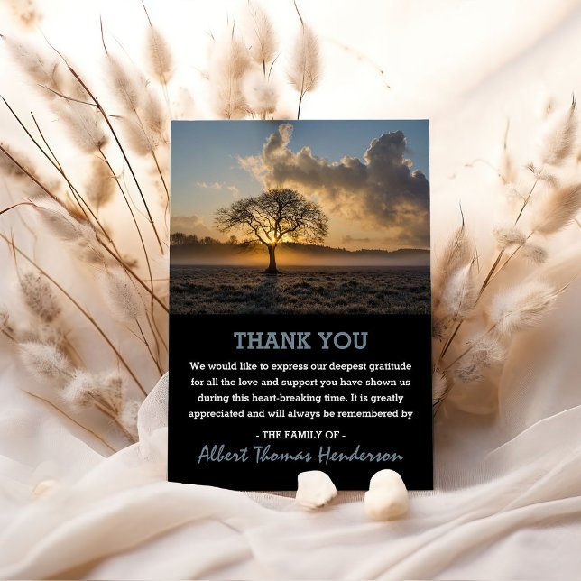 Lone Tree Vielen Dank | Beerdigung-Foto Dankeskarte (Von Creator hochgeladen)