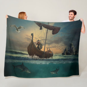 LONE VIKING und die NACHSTEHENDEN SHARKS Fleecedecke