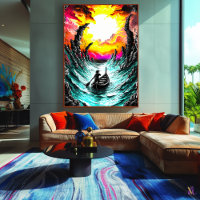 Lone Voyager - Fantasie der Surreal Stormy Sea Art