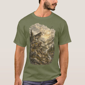 Lone Wolf auf einem Bergrücken T-Shirt
