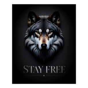 Lone Wolf Design - Bleibe kostenloses Poster