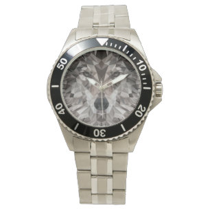Lone Wolf Geometric Portrait Armbanduhr