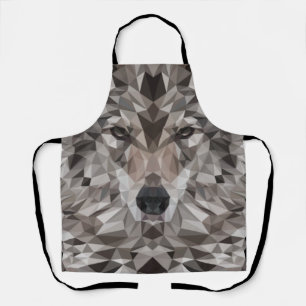 Lone Wolf Geometric Portrait Schürze
