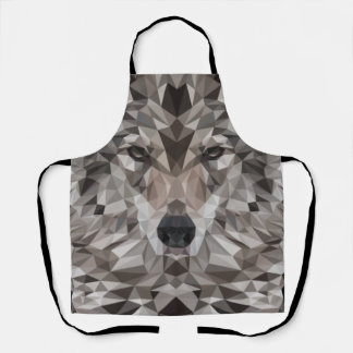 Lone Wolf Geometric Portrait Schürze