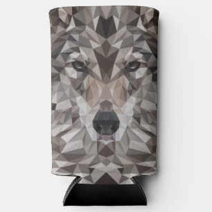 Lone Wolf Geometric Portrait Selters Dosenkühler