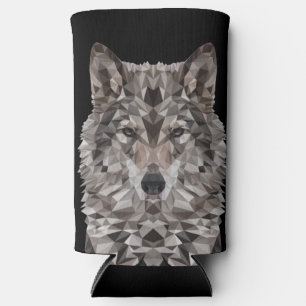 Lone Wolf Geometric Portrait Selters Dosenkühler