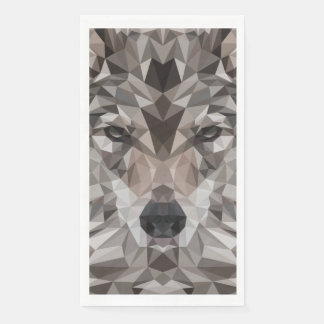 Lone Wolf Geometric Portrait Serviette