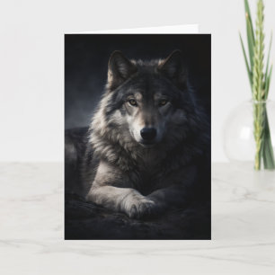 Lone Wolf Grußkarte – Leere Innenseite Wildlife Ka Karte