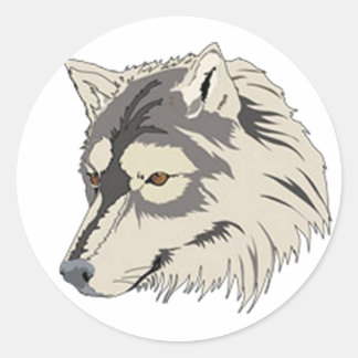 Lone Wolf Head Runder Aufkleber