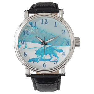 Lone Wolf im WInter Armbanduhr