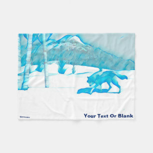 Lone Wolf im Winter Fleecedecke