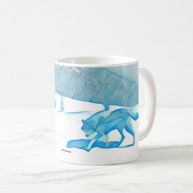 Lone Wolf im WInter Kaffeetasse (VorderseiteRechts)