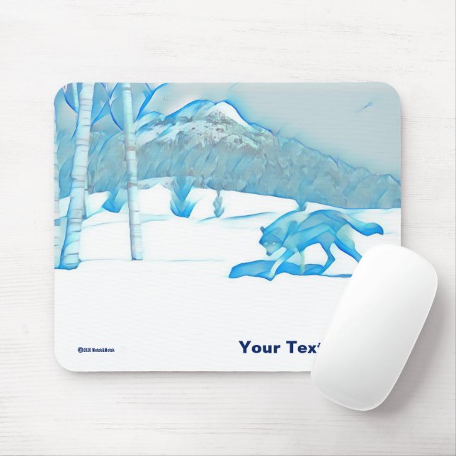 Lone Wolf In WInter Mousepad (Mit Mouse)