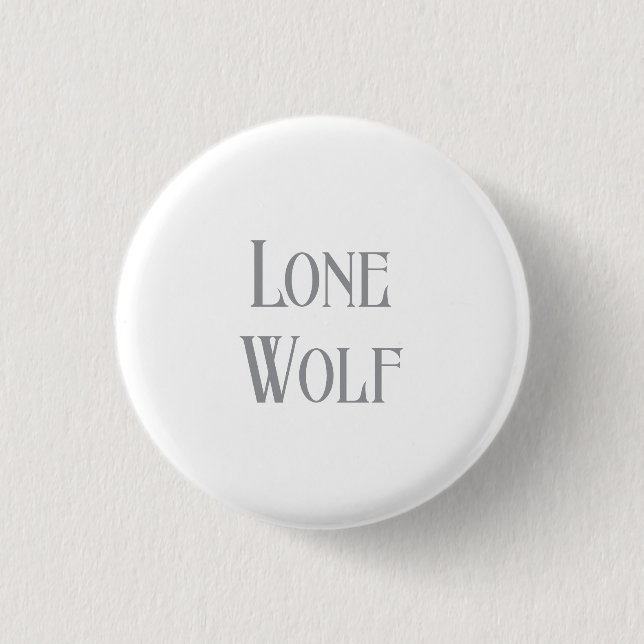 Lone Wolf Male Sigma Modern Minimalist Button (Vorderseite)