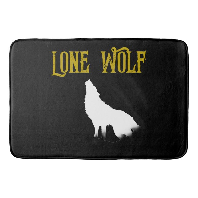 Lone Wolf Male Sigma Modern Minimalistisch Badematte (Vorderseite)