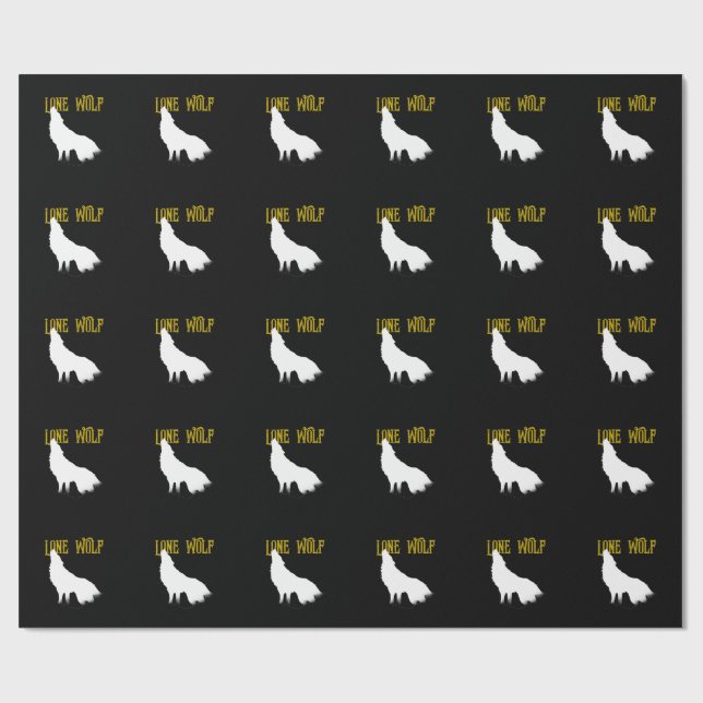 Lone Wolf Male Sigma Modern Minimalistisch Geschenkpapier (Flach)