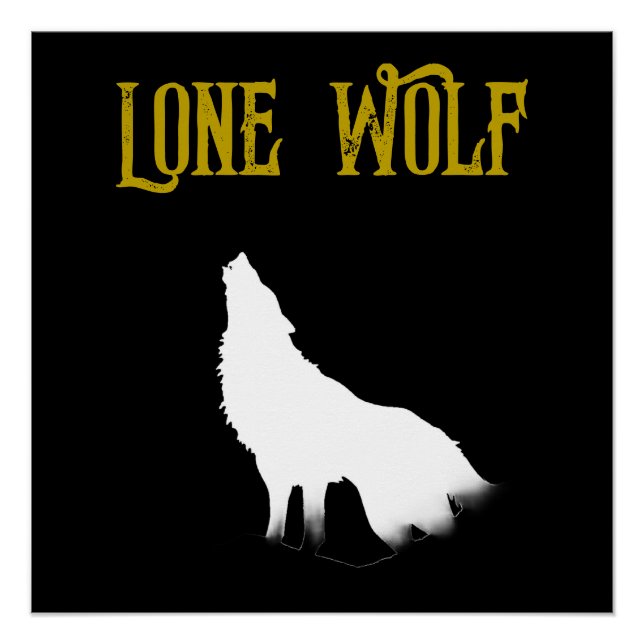 Lone Wolf Male Sigma Modern Minimalistisch Poster (Vorderseite)