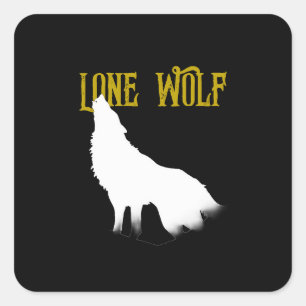 Lone Wolf Male Sigma Modern Minimalistisch Quadratischer Aufkleber
