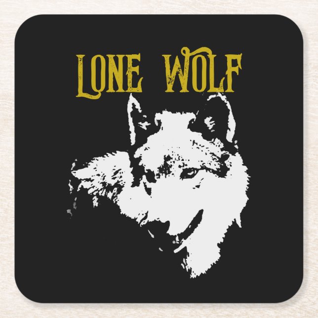 Lone Wolf Male Sigma Modern Minimalistisch Rechteckiger Pappuntersetzer (Vorderseite)