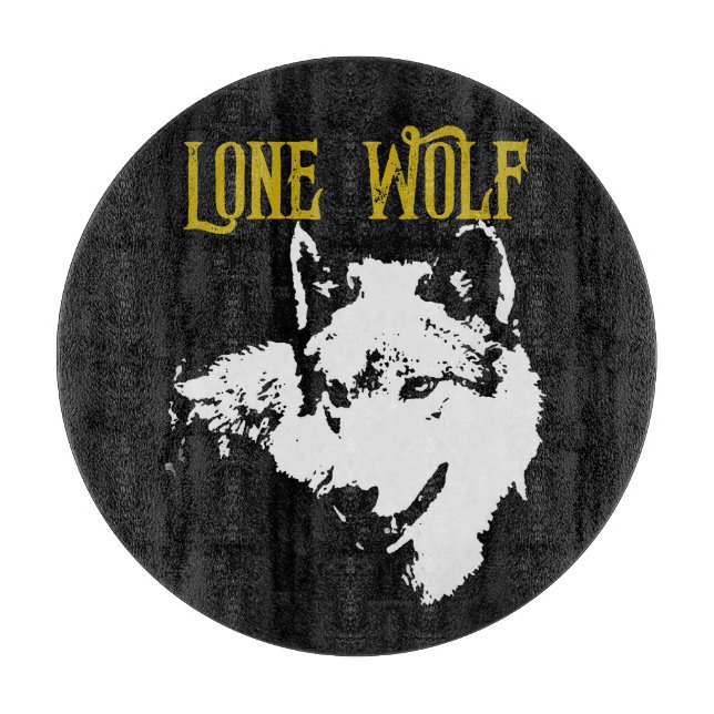 Lone Wolf Male Sigma Modern Minimalistisch Schneidebrett (Vorderseite)