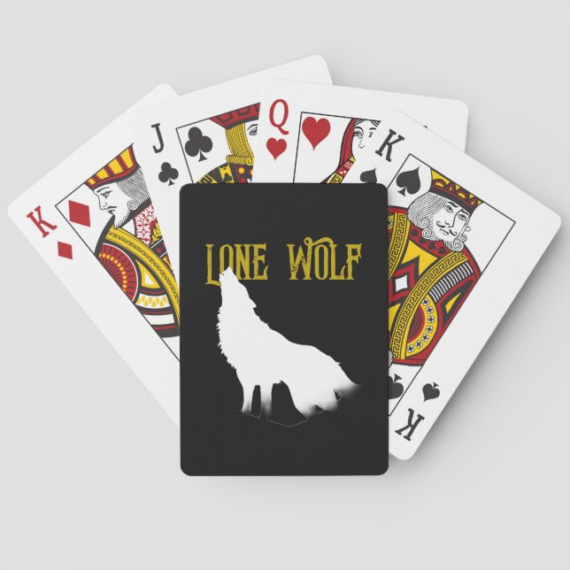 Lone Wolf Male Sigma Modern Minimalistisch Spielkarten (Rückseite)