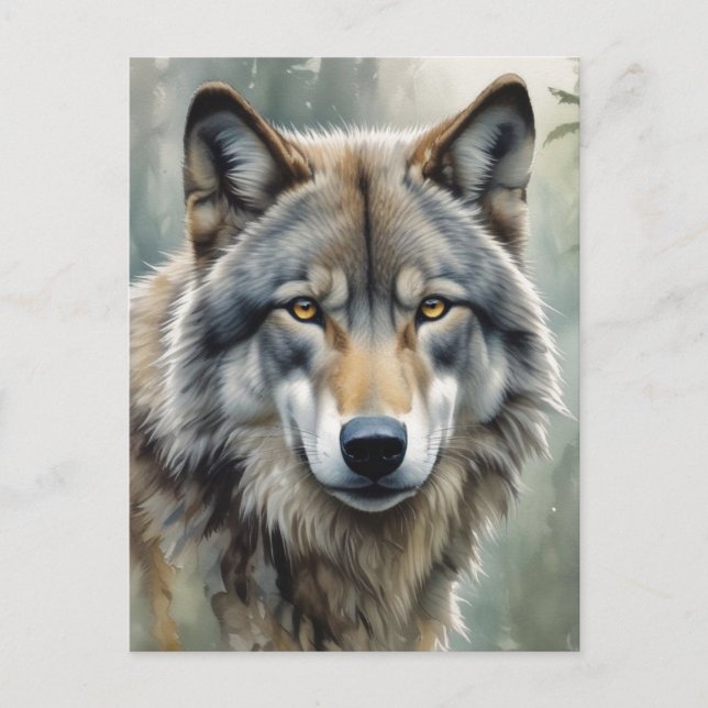 Lone Wolf Motivierend Inspiration Art Feiertagspostkarte (Vorderseite)