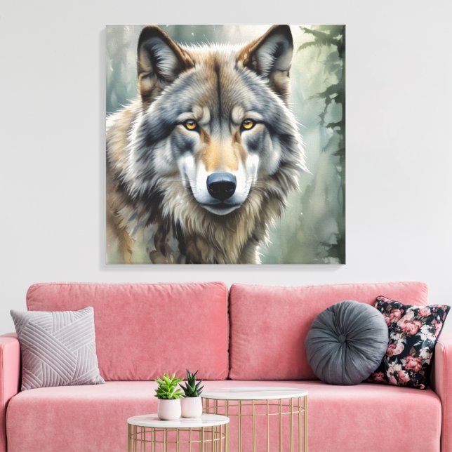 Lone Wolf Motivierend Inspiration Art Leinwanddruck (Insitu (Wohnzimmer))
