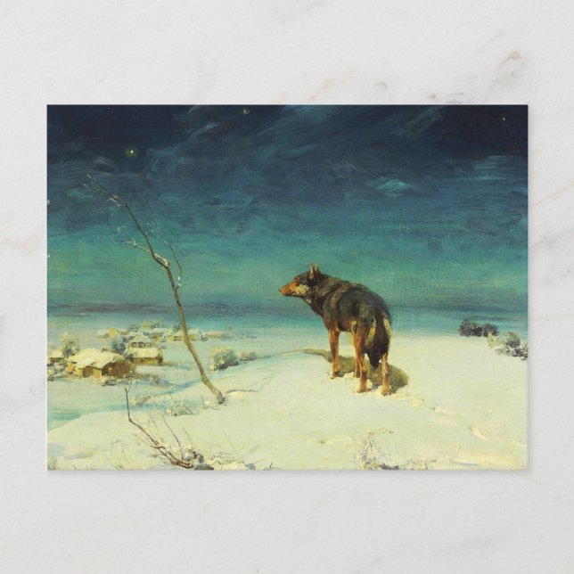 Lone Wolf Samotny Wilk Postkarte (Vorderseite)