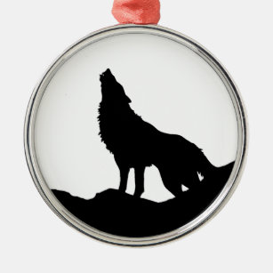 Lone Wolf Stehend auf einem Hügel Ornament Aus Metall