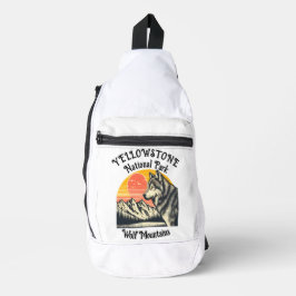 Lone Wolf steht vor dem majestätischen Berg Crossbody Bag