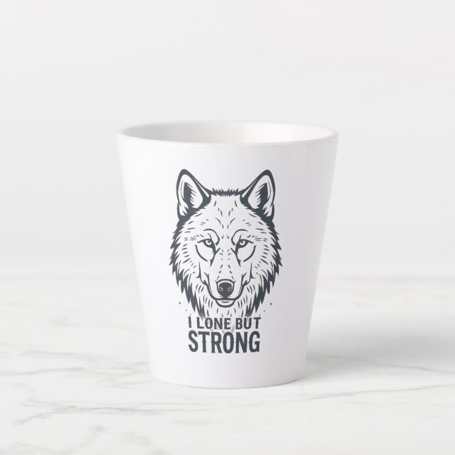 Lone Wolf Strength and Resilience Milchtasse (Vorderseite)