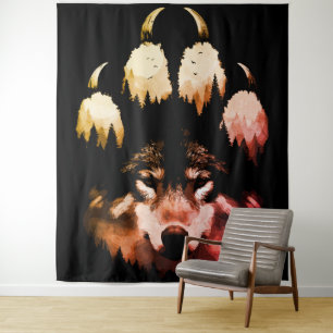 Lone Wolf. Wildes Soul Wandteppich