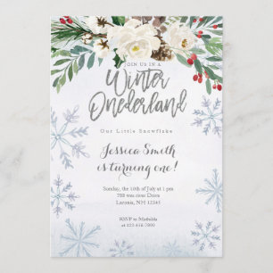 L'Onederland d'hiver d'Argent Invitation d'anniver