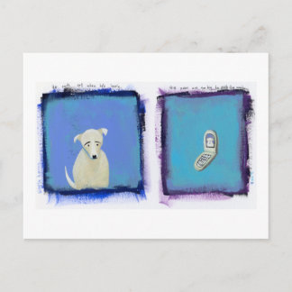 Lonely Dog - Spaß beim Malen von Handykunst Postkarte