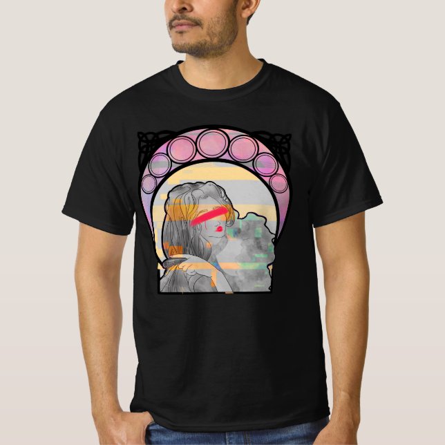 Lonely Doll Glitch Art T-Shirt (Vorderseite)